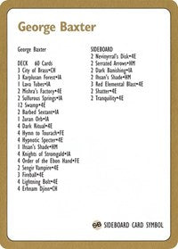 1996 George Baxter Decklist Card [World Championship Decks] | Black Swamp Games