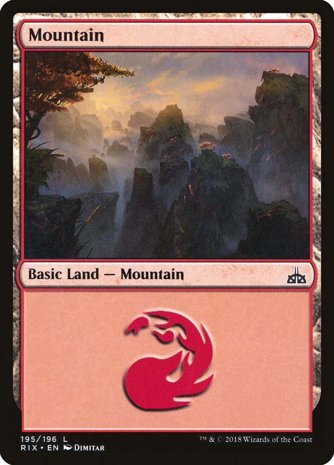 Mountain (195) [Rivals of Ixalan] | Black Swamp Games