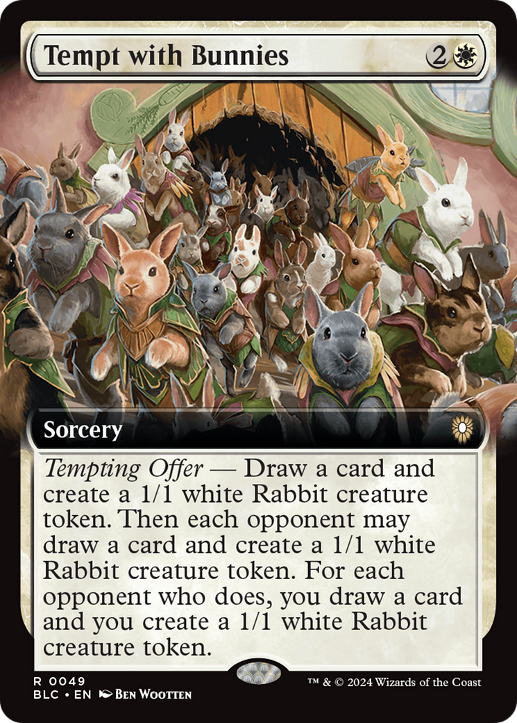 Tempt with Bunnies (Extended Art) [Bloomburrow Commander] | Black Swamp Games