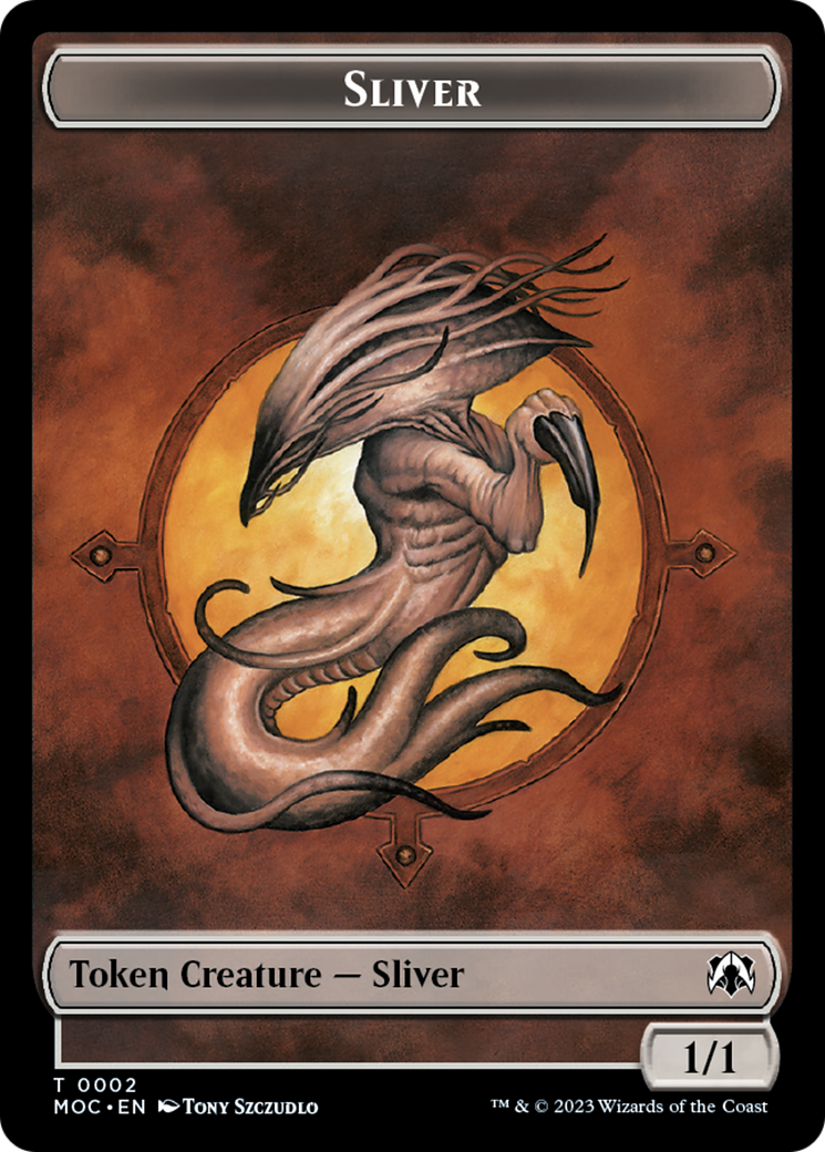 Goblin // Sliver Double-Sided Token [March of the Machine Commander Tokens] | Black Swamp Games