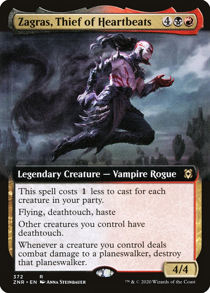Zagras, Thief of Heartbeats (Extended Art) [Zendikar Rising] | Black Swamp Games