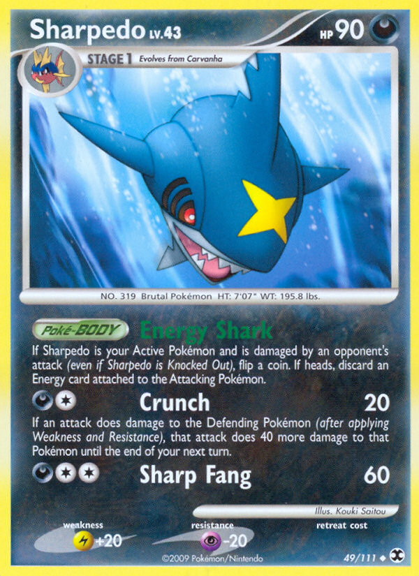Sharpedo (49/111) [Platinum: Rising Rivals] | Black Swamp Games