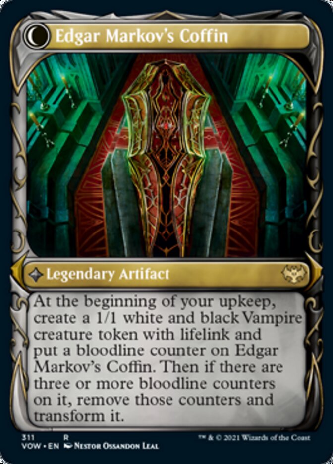 Edgar, Charmed Groom // Edgar Markov's Coffin (Showcase Fang Frame) [Innistrad: Crimson Vow] | Black Swamp Games