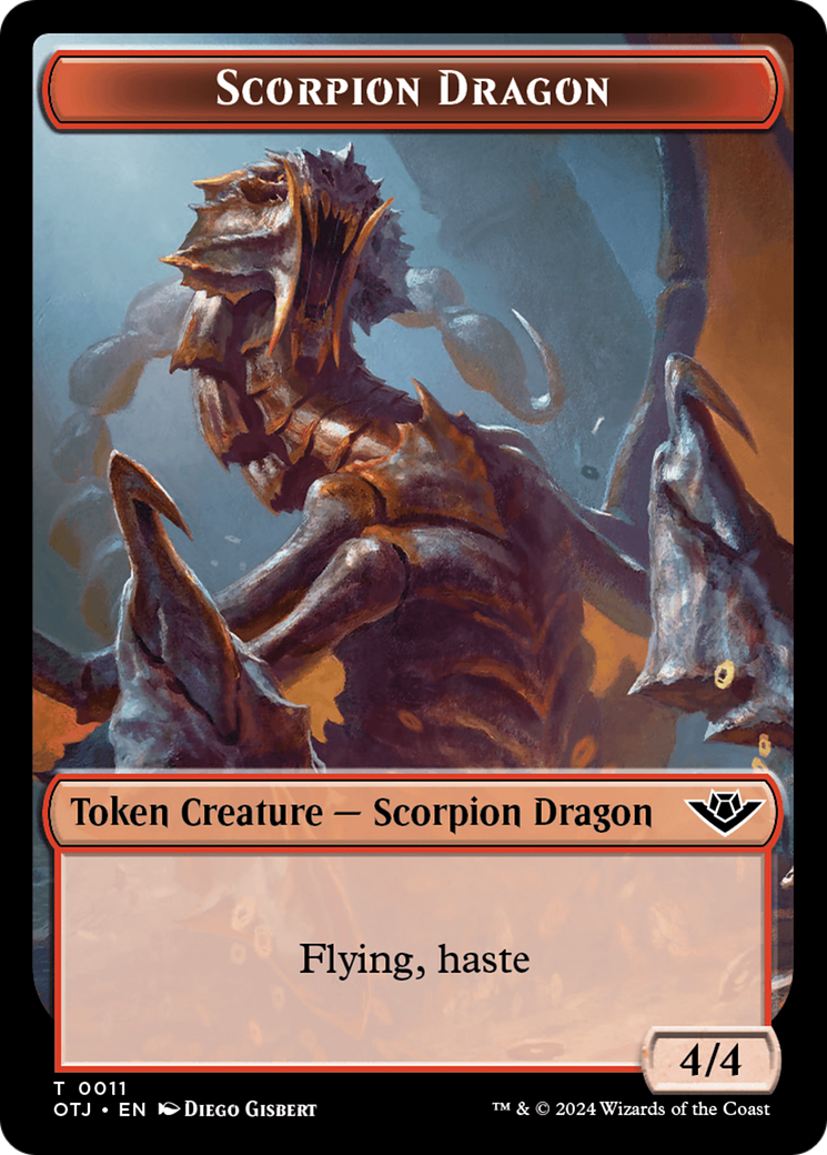 Treasure // Scorpion Dragon Double-Sided Token [Outlaws of Thunder Junction Tokens] | Black Swamp Games
