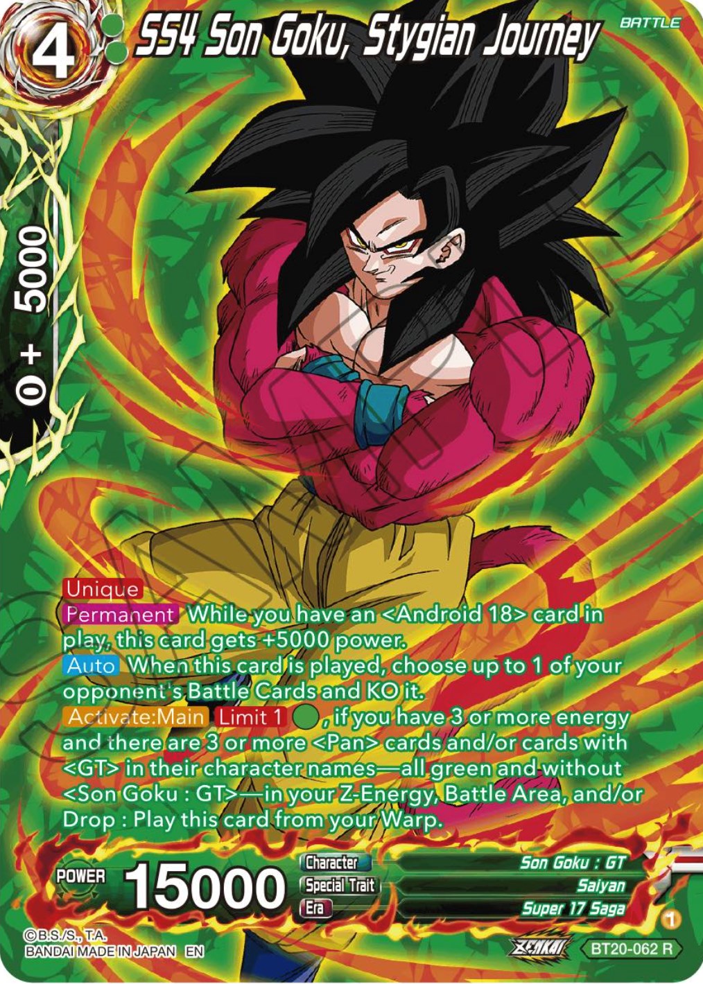 SS4 Son Goku, Stygian Journey (Silver Foil) (BT20-062) [Power Absorbed] | Black Swamp Games