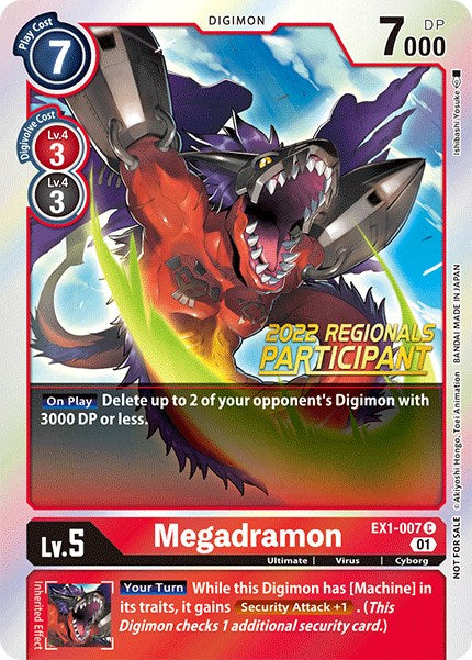 Megadramon [EX1-007] (2022 Championship Online Regional) (Online Participant) [Classic Collection Promos] | Black Swamp Games