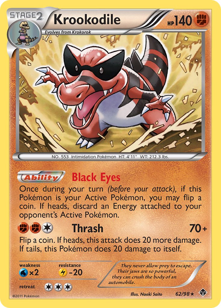 Krookodile (62/98) (Theme Deck Exclusive) [Black & White: Emerging Powers] | Black Swamp Games