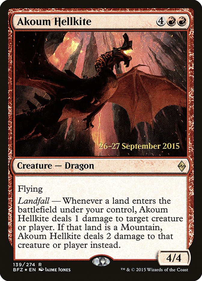 Akoum Hellkite [Battle for Zendikar Prerelease Promos] | Black Swamp Games