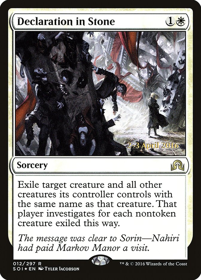 Declaration in Stone [Shadows over Innistrad Prerelease Promos] | Black Swamp Games