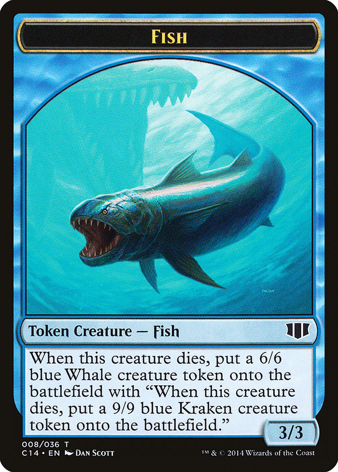 Fish // Zombie (011/036) Double-Sided Token [Commander 2014 Tokens] | Black Swamp Games