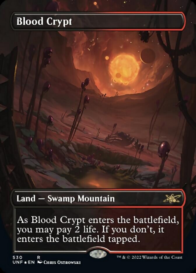 Blood Crypt (Borderless) (Galaxy Foil) [Unfinity] | Black Swamp Games