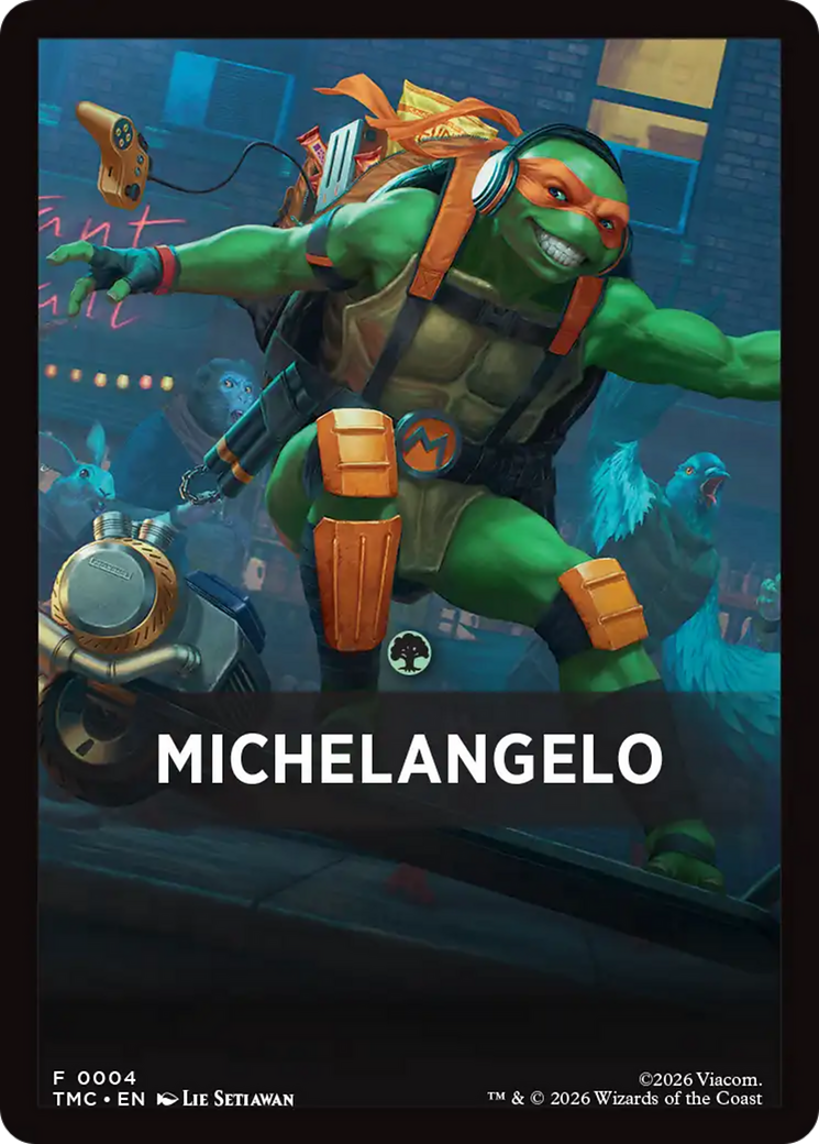 Michelangelo Theme Card [Teenage Mutant Ninja Turtles Commander Tokens] | Black Swamp Games