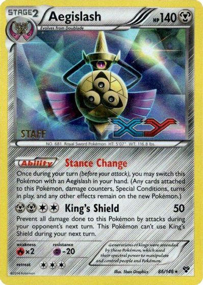 Aegislash (86/146) (Staff Prerelease Promo) [XY: Black Star Promos] | Black Swamp Games