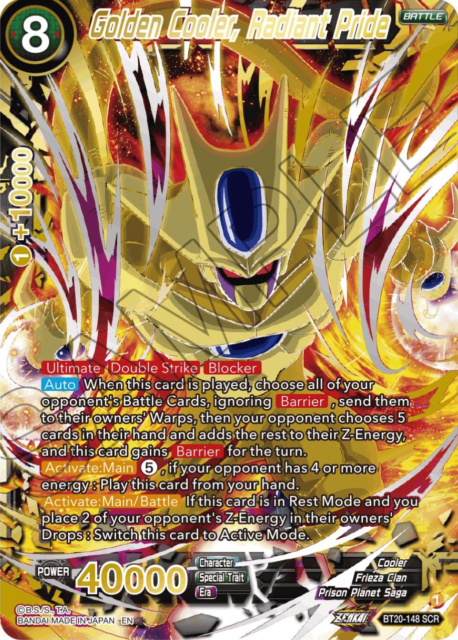 Golden Cooler, Radiant Pride (Alternate Art) (BT20-148) [Power Absorbed] | Black Swamp Games