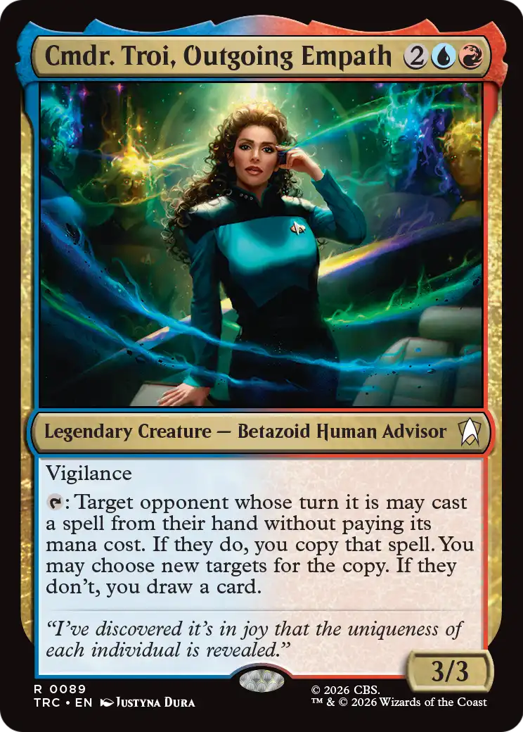Cmdr. Troi, Outgoing Empath (Surge Foil) [Star Trek Commander] | Black Swamp Games