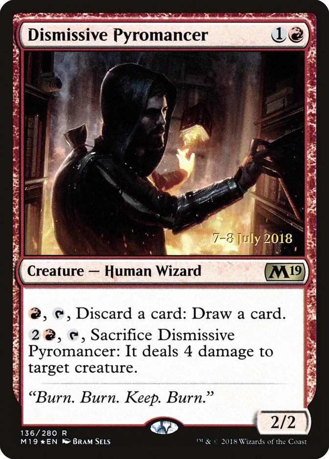 Dismissive Pyromancer [Core Set 2019 Prerelease Promos] | Black Swamp Games