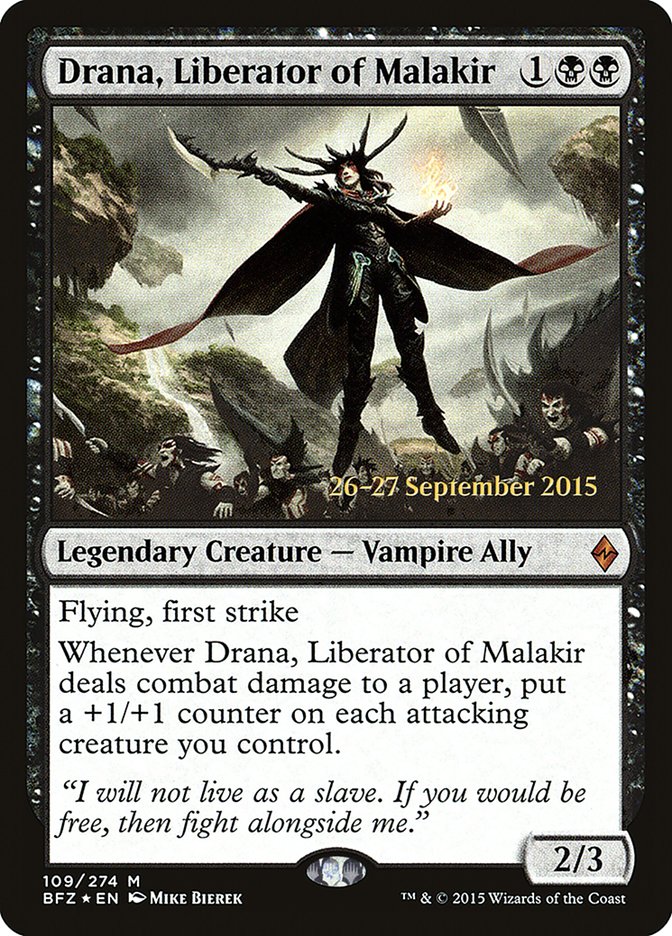 Drana, Liberator of Malakir [Battle for Zendikar Prerelease Promos] | Black Swamp Games