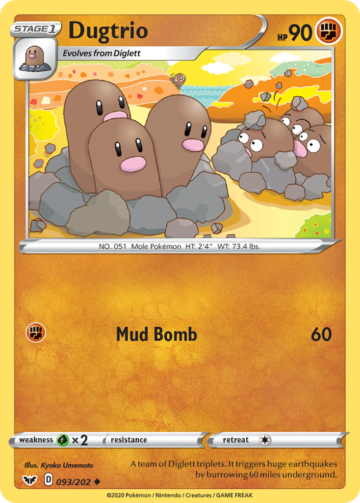 Dugtrio (093/202) [Sword & Shield: Base Set] | Black Swamp Games