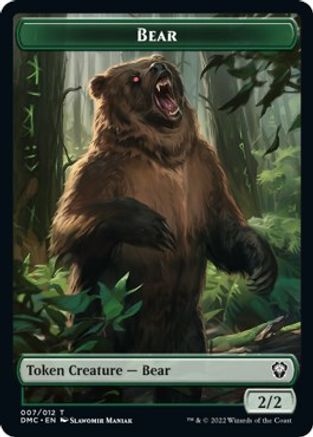 Kavu // Bear Double-Sided Token [Dominaria United Commander Tokens] | Black Swamp Games