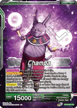 Champa // Champa, Victory at All Costs (BT16-047) [Realm of the Gods] | Black Swamp Games