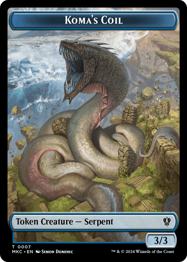 Drake // Koma's Coil Double-Sided Token [Murders at Karlov Manor Commander Tokens] | Black Swamp Games