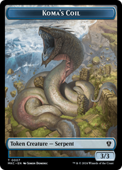 Drake // Koma's Coil Double-Sided Token [Murders at Karlov Manor Commander Tokens] | Black Swamp Games