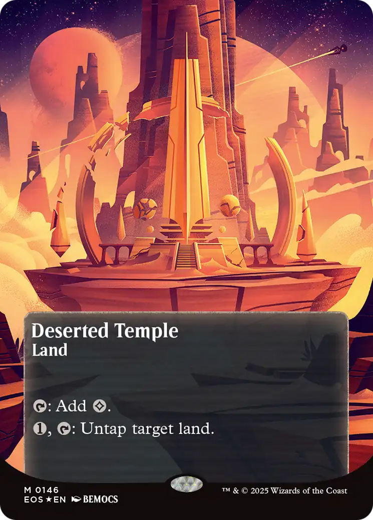 Deserted Temple (0146) (Borderless) (Galaxy Foil) [Edge of Eternities: Stellar Sights] | Black Swamp Games