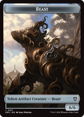 Construct // Beast (0011) Double-Sided Token [Aetherdrift Commander Tokens] | Black Swamp Games