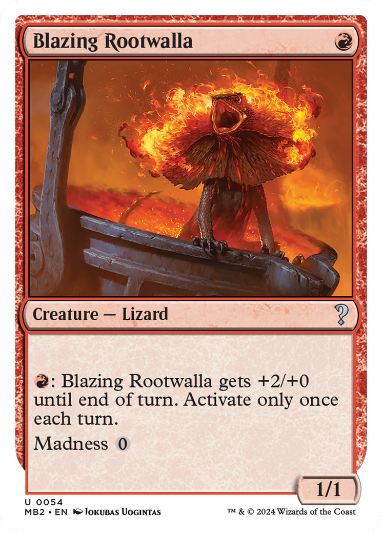 Blazing Rootwalla (White Border) [Mystery Booster 2] | Black Swamp Games