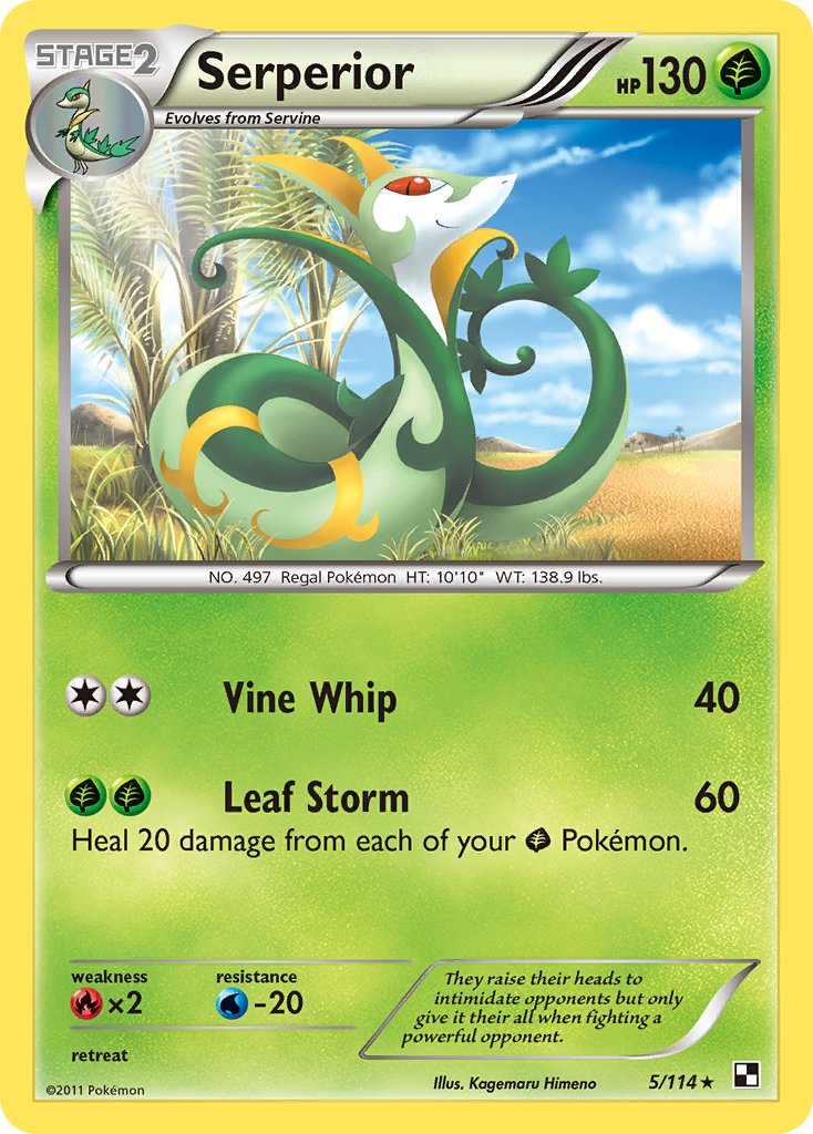 Serperior (5/114) (Cracked Ice Holo) (Theme Deck Exclusive) [Black & White: Base Set] | Black Swamp Games