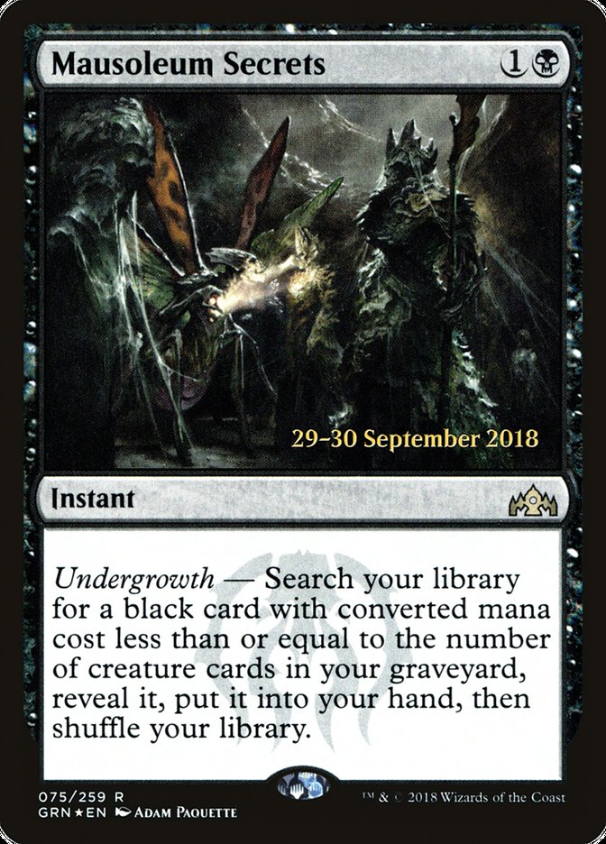 Mausoleum Secrets [Guilds of Ravnica Prerelease Promos] | Black Swamp Games