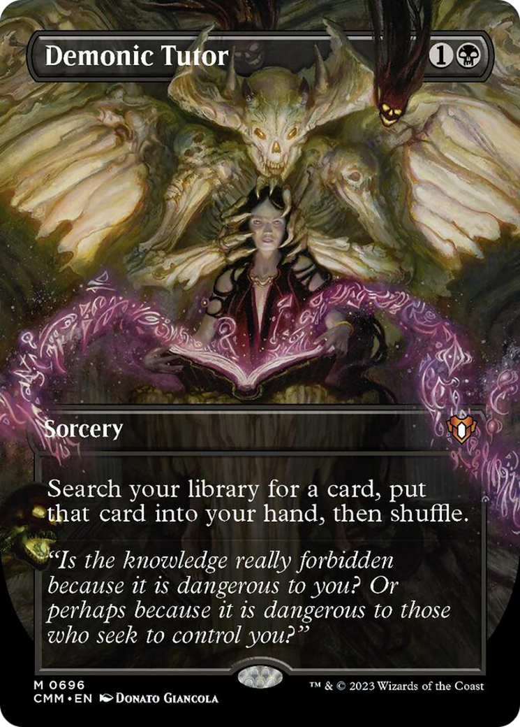 Demonic Tutor (Borderless Alternate Art) [Commander Masters] | Black Swamp Games