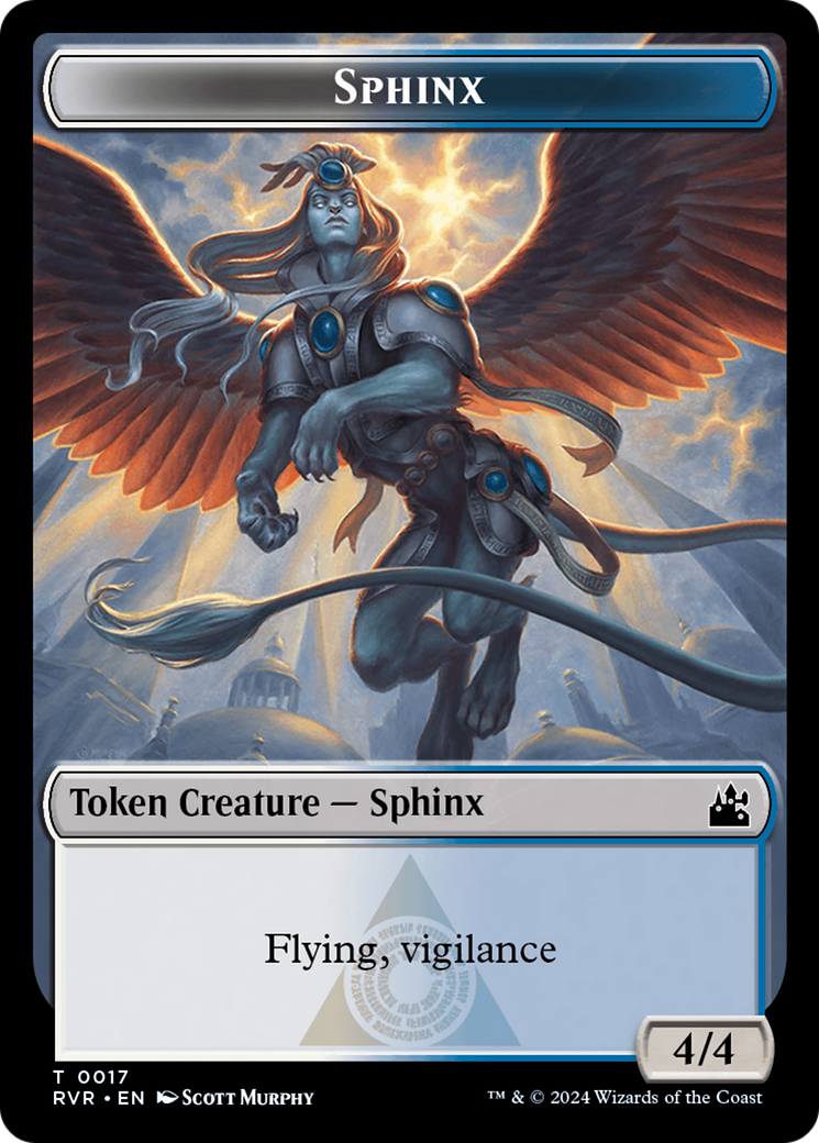 Elf Knight // Sphinx Double-Sided Token [Ravnica Remastered Tokens] | Black Swamp Games