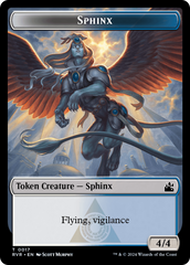 Elf Knight // Sphinx Double-Sided Token [Ravnica Remastered Tokens] | Black Swamp Games