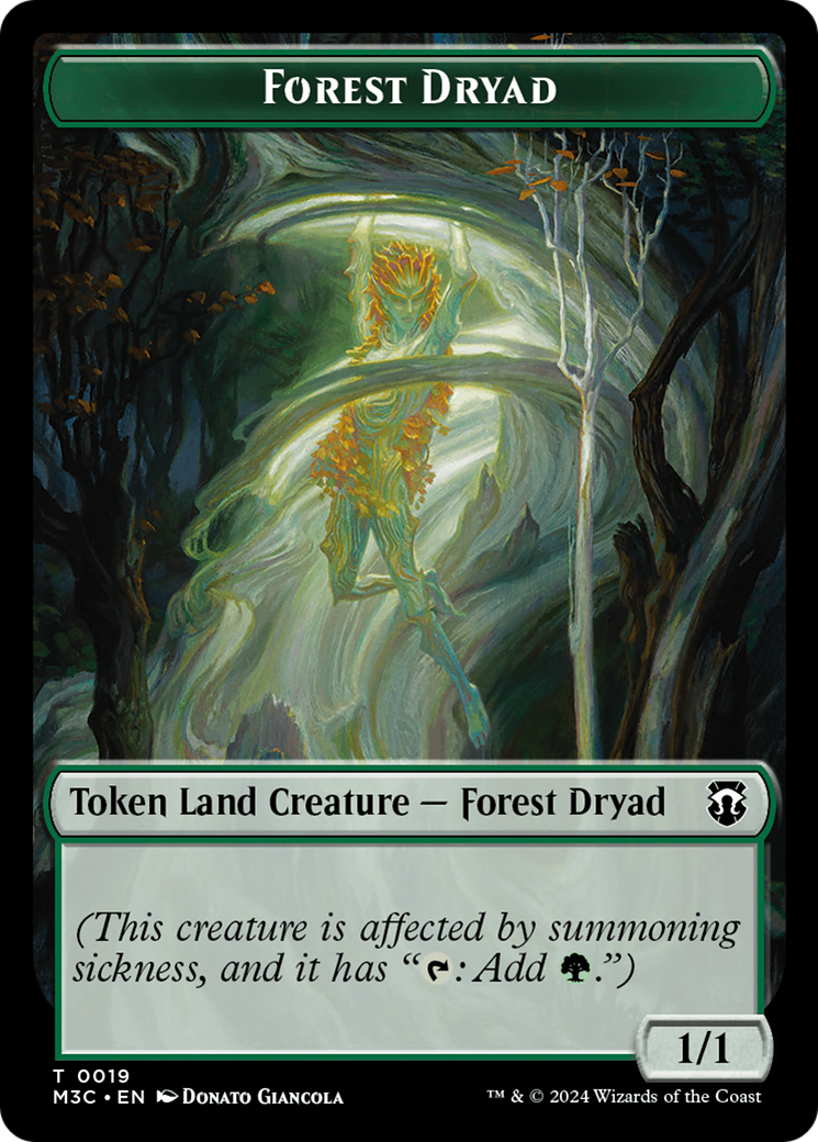 Forest Dryad // Vivien Reid Emblem Double-Sided Token [Modern Horizons 3 Commander Tokens] | Black Swamp Games