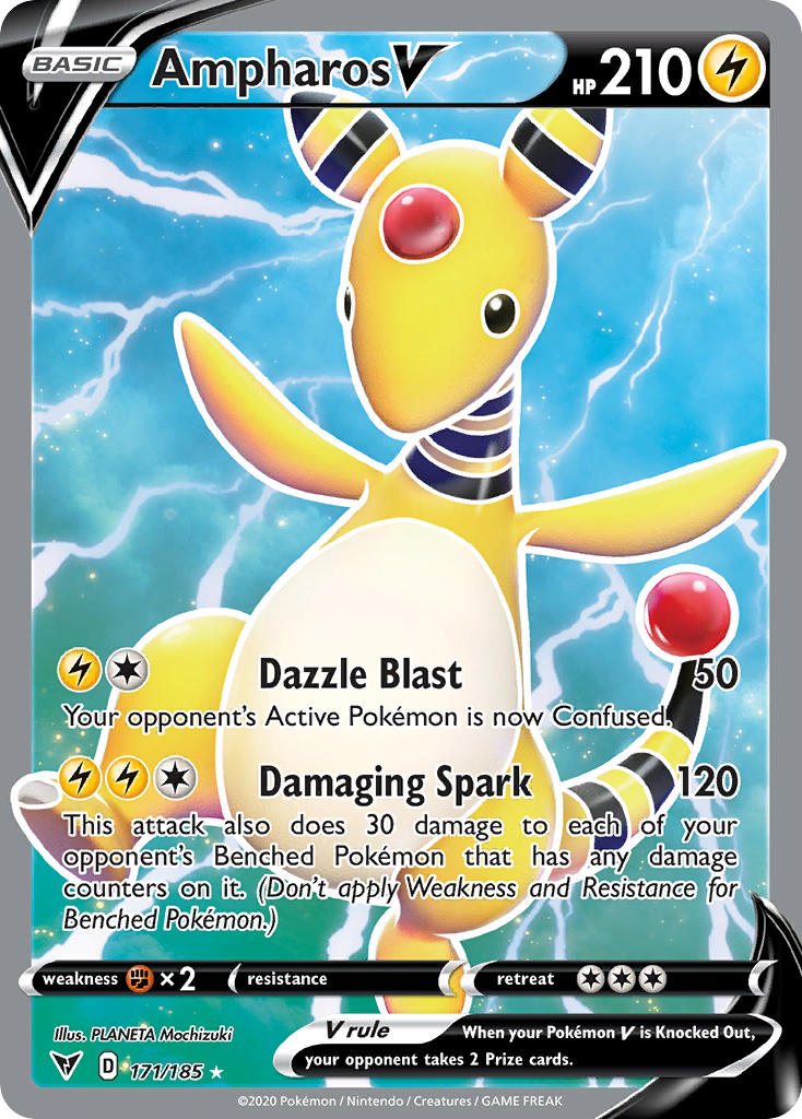 Ampharos V (171/185) [Sword & Shield: Vivid Voltage] | Black Swamp Games