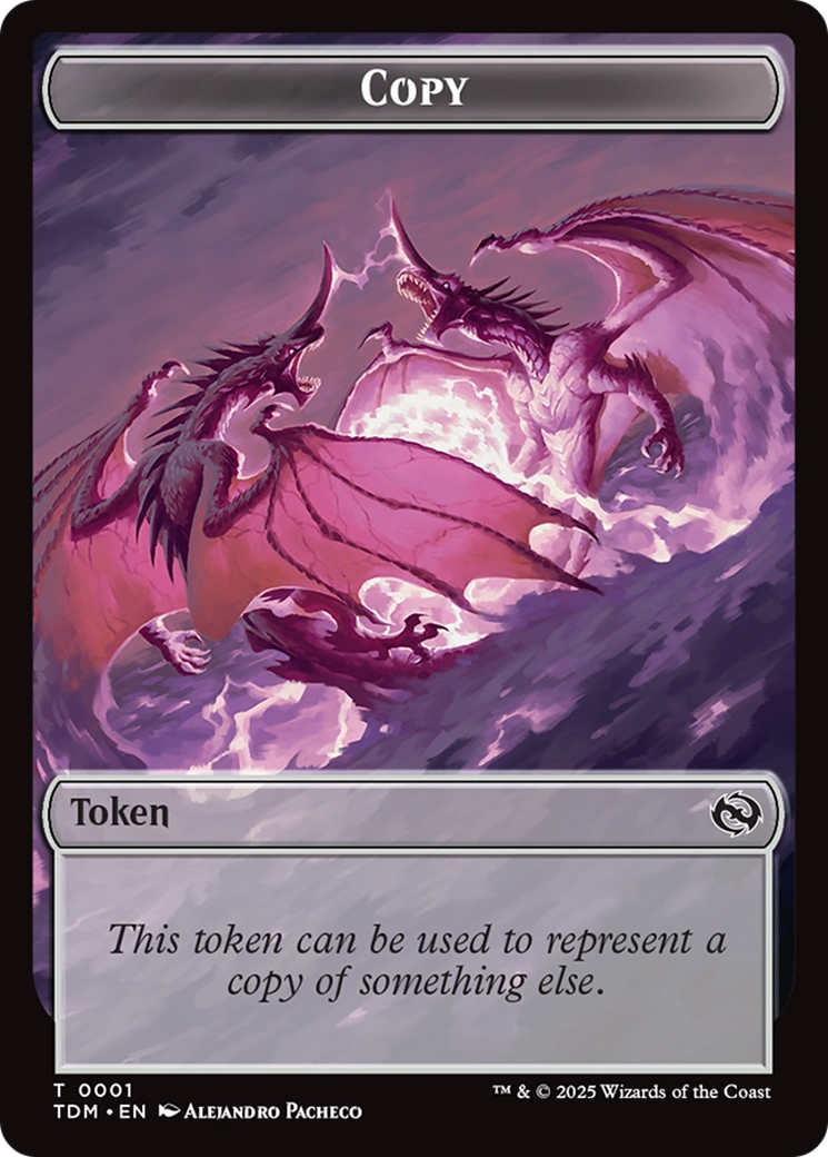 Copy // Dragon (0014) Double-Sided Token [Tarkir: Dragonstorm Commander Tokens] | Black Swamp Games