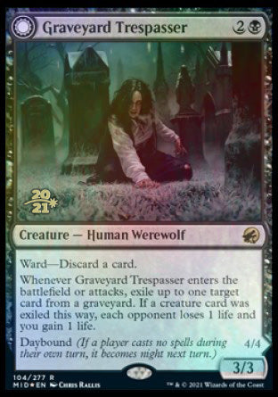Graveyard Trespasser // Graveyard Glutton [Innistrad: Midnight Hunt Prerelease Promos] | Black Swamp Games