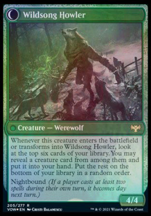 Howlpack Piper // Wildsong Howler [Innistrad: Crimson Vow Prerelease Promos] | Black Swamp Games