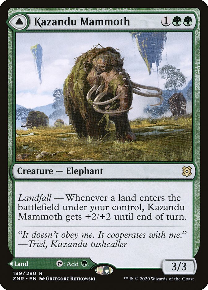 Kazandu Mammoth // Kazandu Valley [Zendikar Rising] | Black Swamp Games