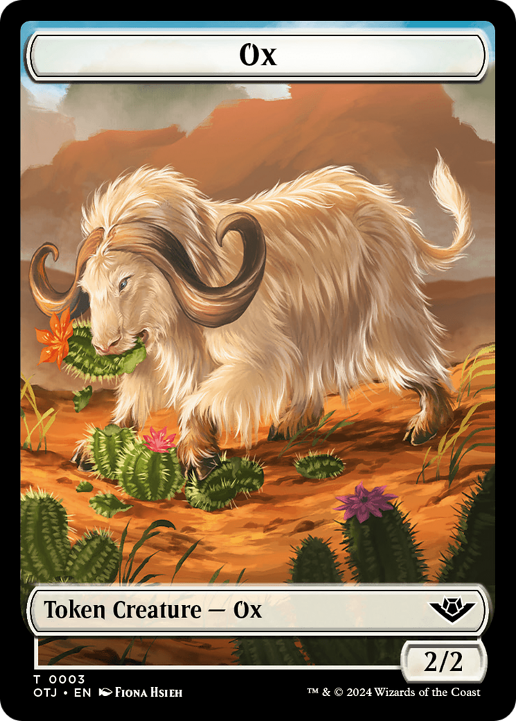 Mercenary // Ox Double-Sided Token [Outlaws of Thunder Junction Tokens] | Black Swamp Games