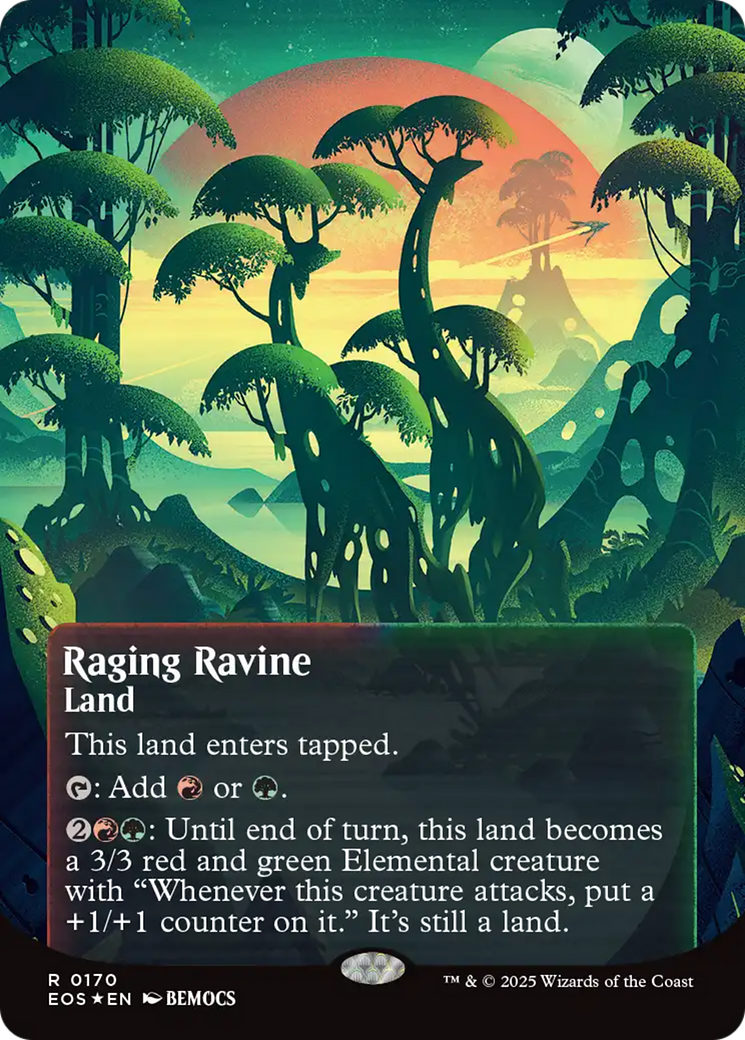 Raging Ravine (0170) (Borderless) (Galaxy Foil) [Edge of Eternities: Stellar Sights] | Black Swamp Games