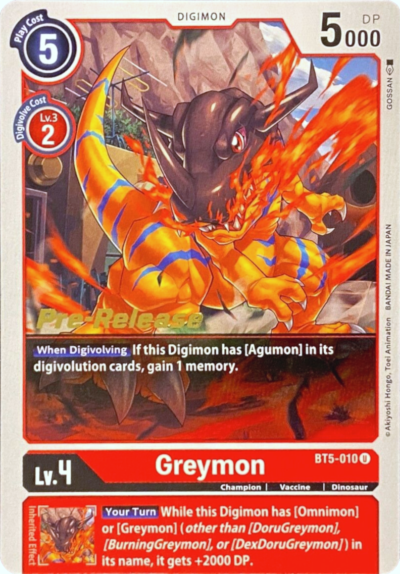 Greymon [BT5-010] [Battle of Omni Pre-Release Promos] | Black Swamp Games