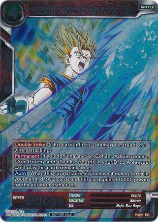 Vegito, Here to Save the Day (P-021) [Promotion Cards] | Black Swamp Games