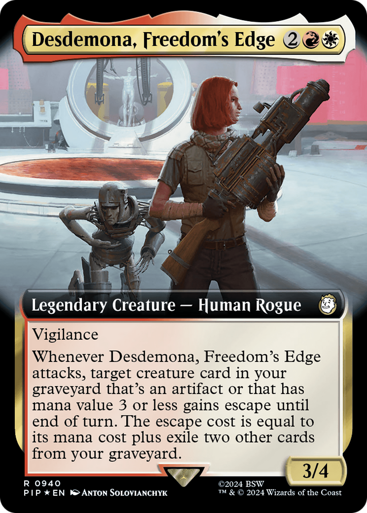 Desdemona, Freedom's Edge (Extended Art) (Surge Foil) [Fallout] | Black Swamp Games