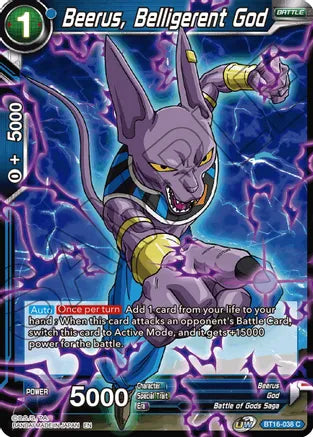 Beerus, Belligerent God (BT16-038) [Realm of the Gods] | Black Swamp Games