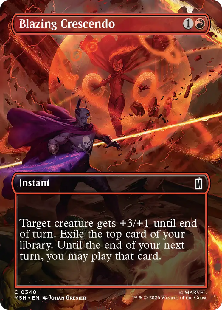 Blazing Crescendo (Borderless) [Marvel Super Heroes] | Black Swamp Games