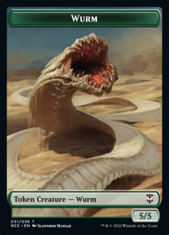Elf Warrior // Wurm Double-Sided Token [Streets of New Capenna Commander Tokens] | Black Swamp Games