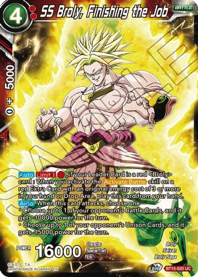 SS Broly, Finishing the Job (BT15-020) [Saiyan Showdown] | Black Swamp Games