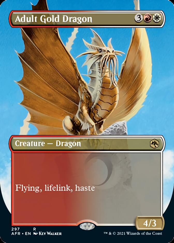 Adult Gold Dragon (Borderless Alternate Art) [Dungeons & Dragons: Adventures in the Forgotten Realms] | Black Swamp Games